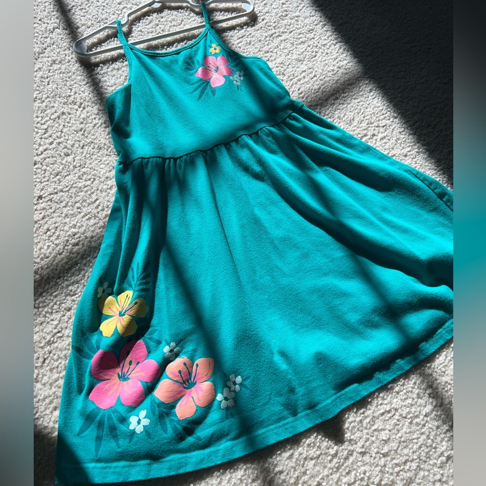 Floral Teal Kids Dress